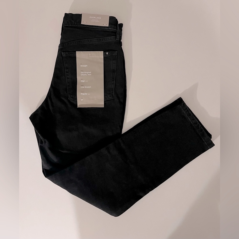 NWTs Everlane Women’s The Original Cheeky Jean, High-rise, Black wash, size 27